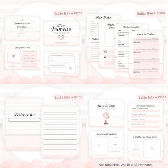 Combo Caderneta Livros Balão Mãe e Filha Arquivo Digital