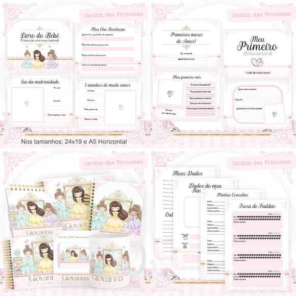 Combo Caderneta Livros Jardim das Princesas Arquivo Digital