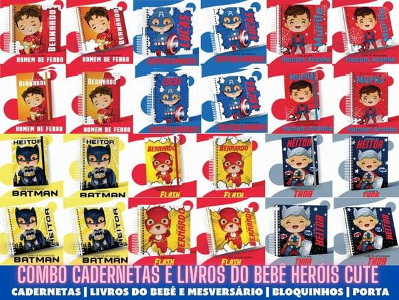 Combo Cadernetas e Livros do Bb Heróis Cute Arquivo Digital