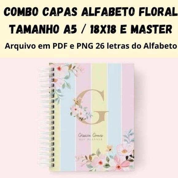 Combo Capas Alfabeto Floral Arquivo Digital