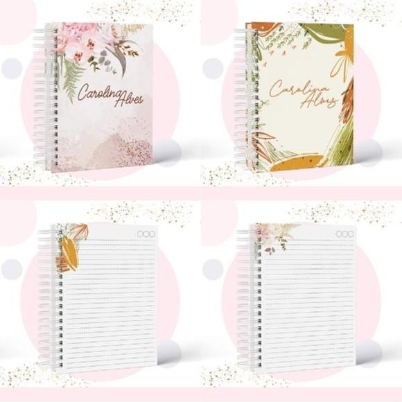Combo Capa e Miolo Caderno Floral - 10 Modelos