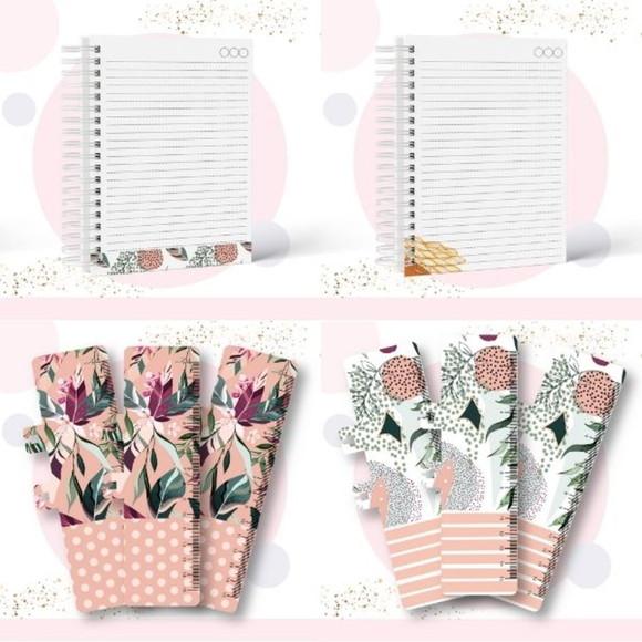 Combo Capa e Miolo Caderno Floral - 10 Modelos