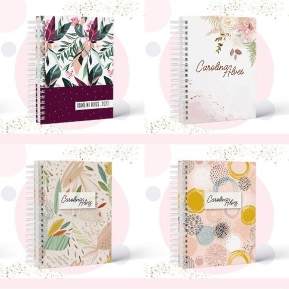 Combo Capa e Miolo Caderno Floral - 10 Modelos