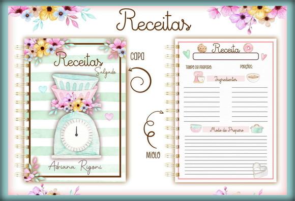 Combo com 5 Cadernos de Receitas - Arquivo Digital