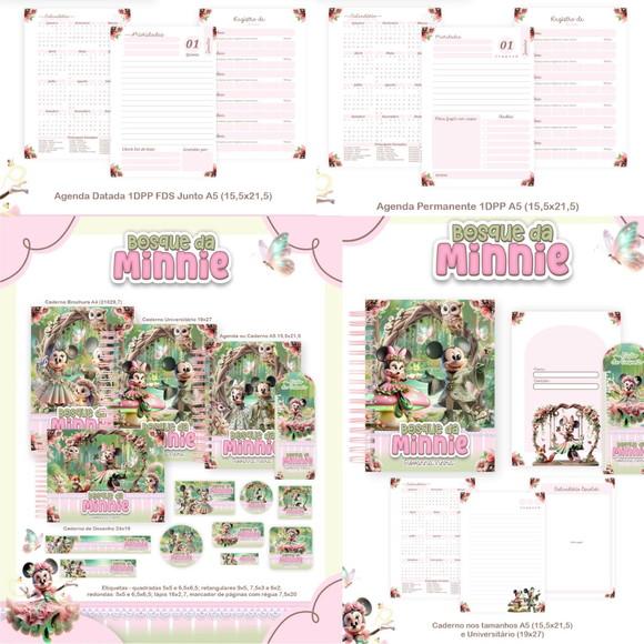 Combo Escolar Bosque da Minnie 2026 Arquivo Digital