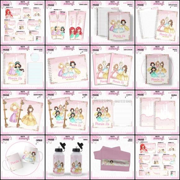 Combo Escolar Princesas Disney Cute 2025 Arquivo Digital