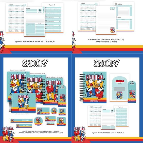 Combo Escolar Snoopy Menino 2026 Arquivo Digital