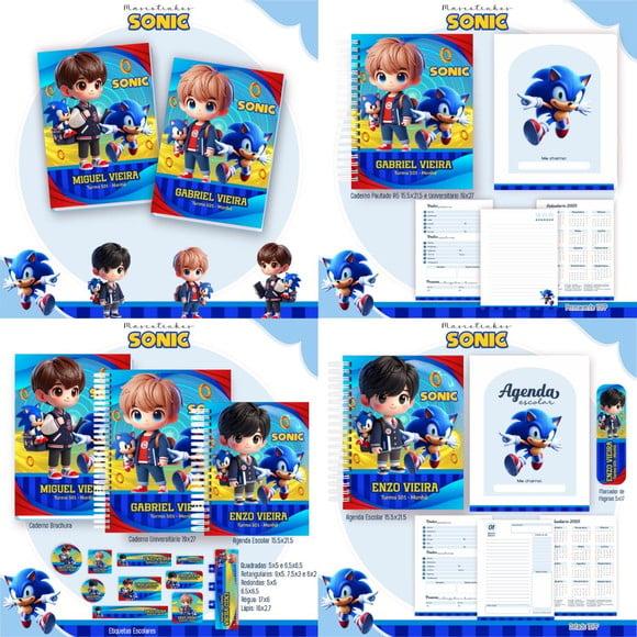 Combo Escolar Sonic Mascotinhos 2025 Arquivo Digital