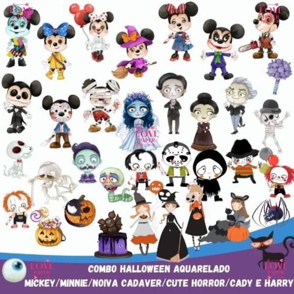 Combo Halloween Aquarelado - Kit Digital