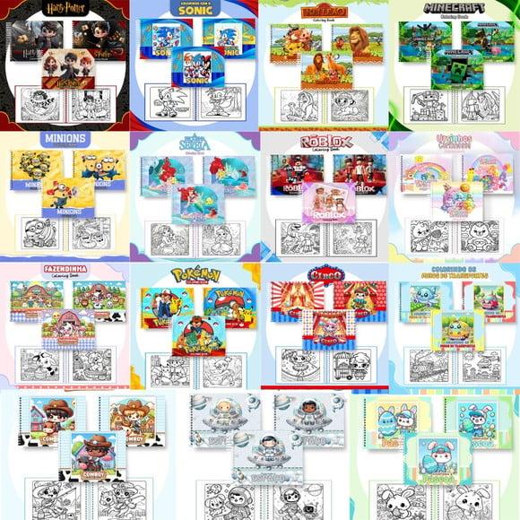 Combo Livros de Colorir 16 Temas - Arquivo Digital