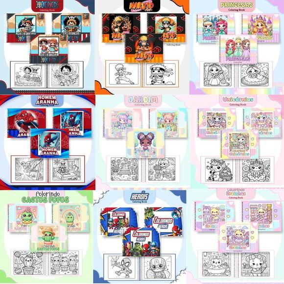 Combo Livros de Colorir 9 Temas Arquivo Digital