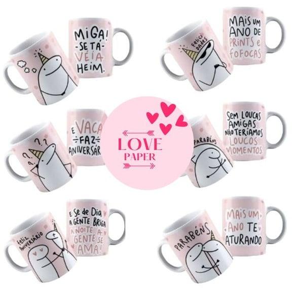 Flork Aniversário Amigas Arte Caneca - Arquivo Digital