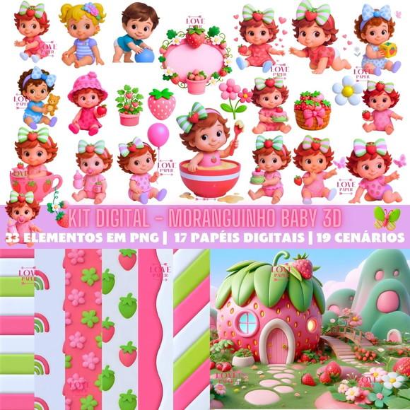 Kit Digital - Moranguinho Baby 3d