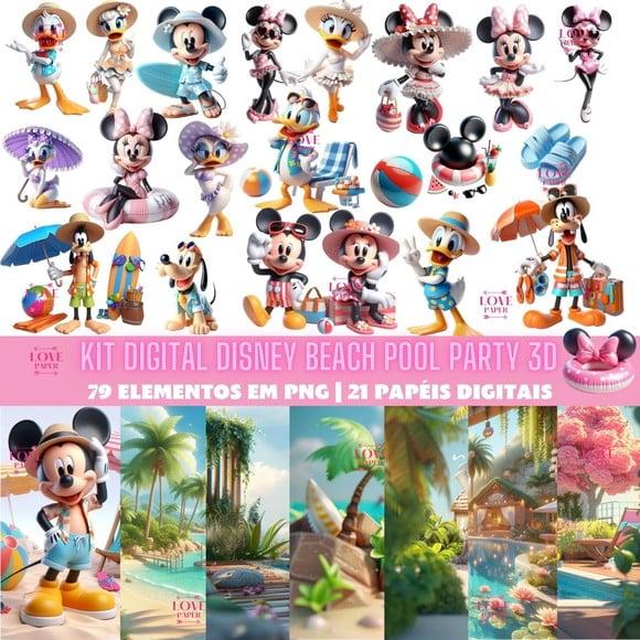 Kit Digital Disney Beach Pool Party 3d