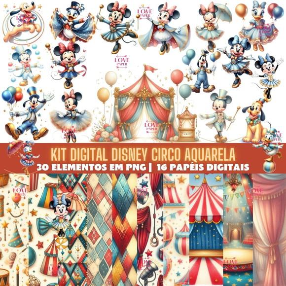 Kit Digital Disney Circo Aquarela