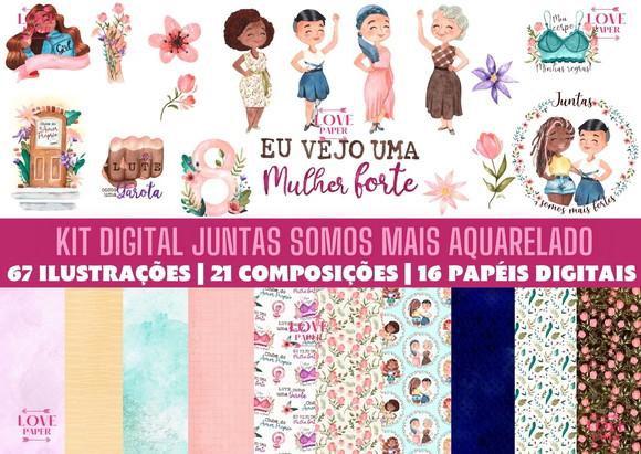 Kit Digital Juntas Somos Mais Aquarelado