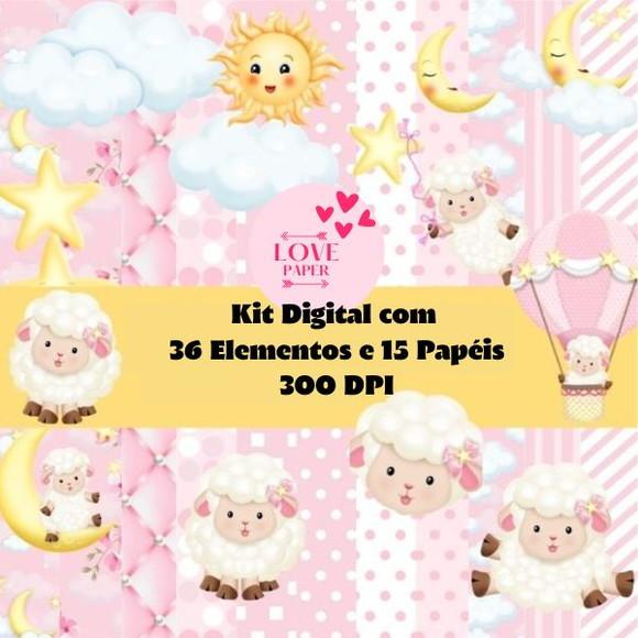 Kit Digital Ovelhinha Rosa