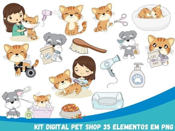 Kit Digital Pet Shop - 35 Pngs