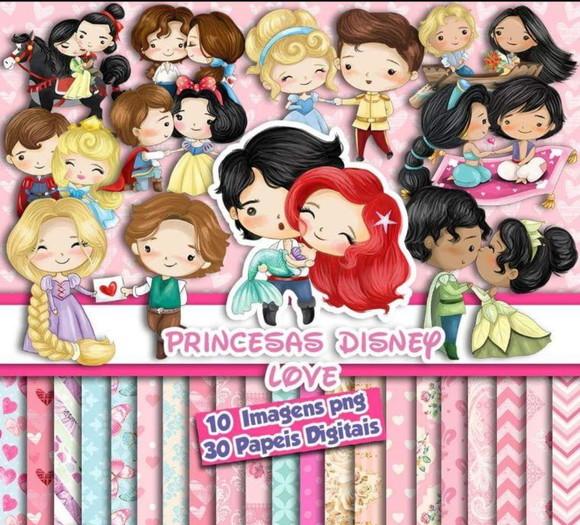 Kit Digital Princesas da Disney Love