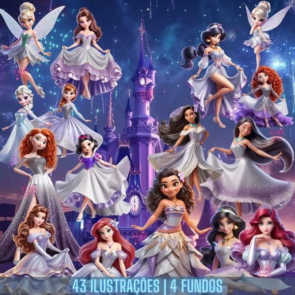 Kit Digital Princesas Disney 3d