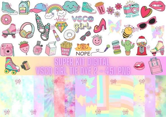Kit Digital Vsco Girl Tie Dye 2 - 451 Png