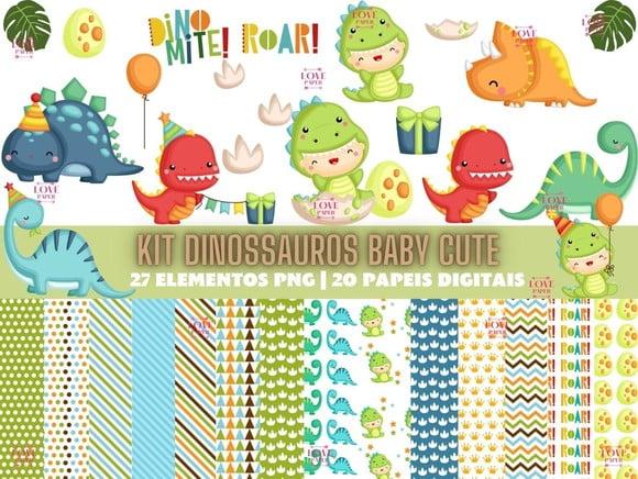 Kit Dinossauros Baby Cute