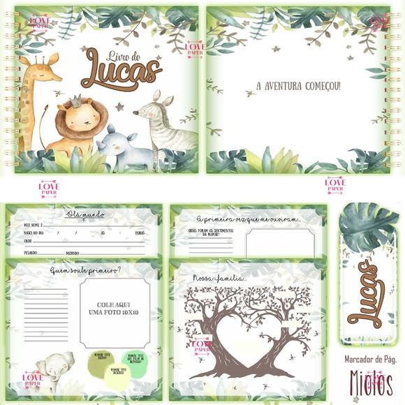 Livro do Bebê Safari Aquarela - Arquivo Digital