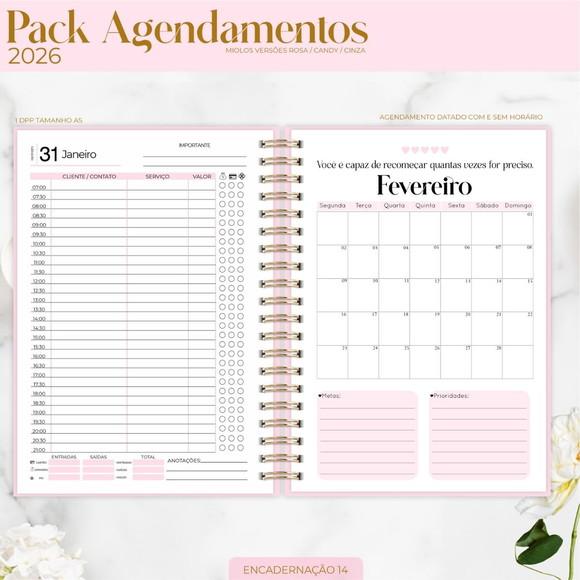 Pack Agendamentos 2026 Arquivo Digital