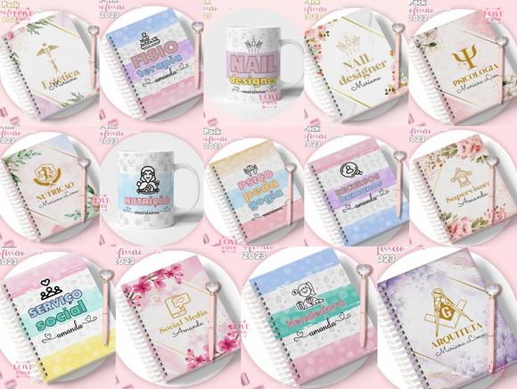 Pack Agendas Cadernos e Arte Canecas Profissões 2023