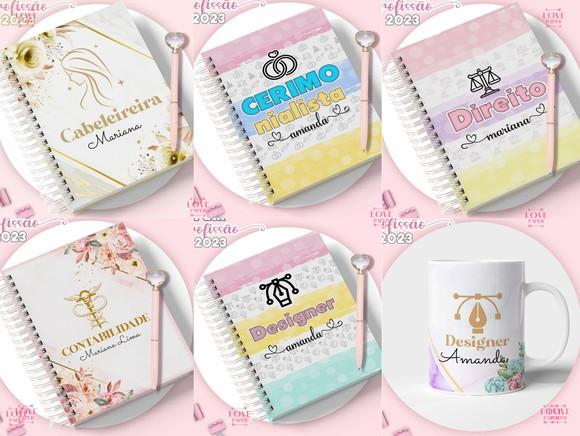 Pack Agendas Cadernos e Arte Canecas Profissões 2023