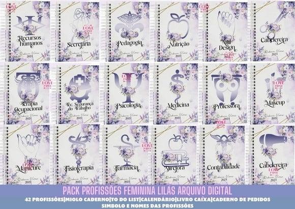 Pack Profissões Feminina Lilás Arquivo Digital