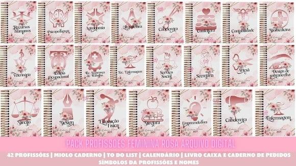 Pack Profissões Feminina Rosa Arquivo Digital
