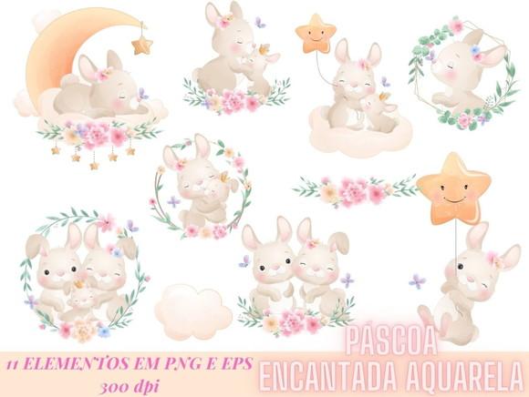 Páscoa Encantada Aquarela - Arquivo Digital