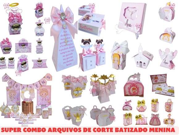 Super Combo Arquivos de Corte Batizado Menina