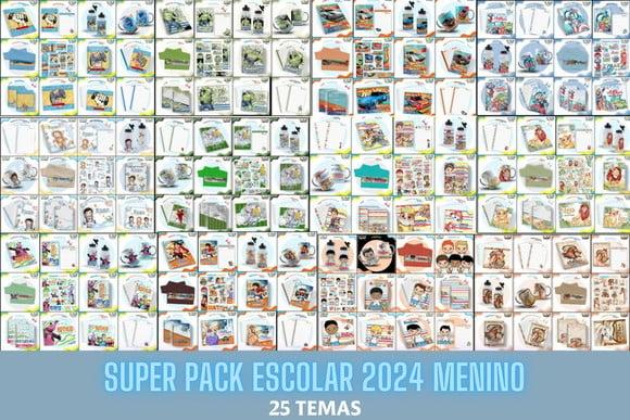 Super Pack Escolar 25 Temas Menino Arquivo Digital