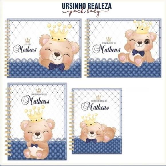 Ursinho Realeza Caderneta e Livro do Bebê - Arquivo Digital