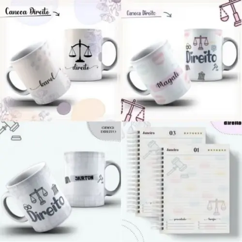 Agenda Direito + Arte para Caneca - Arquivo Digital