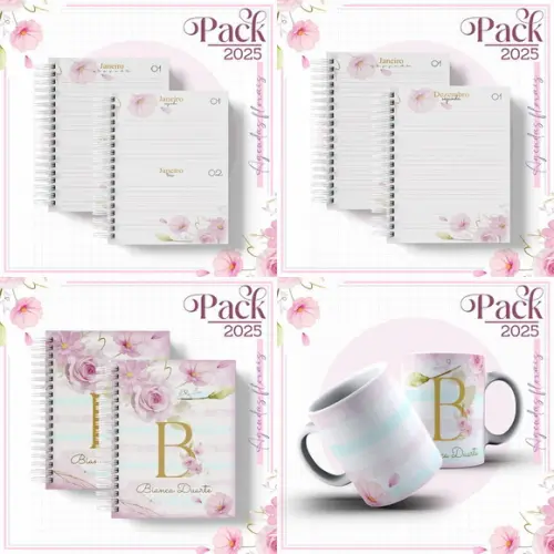 Agenda Floral Candy Alfabeto 2025 Arquivo Digital