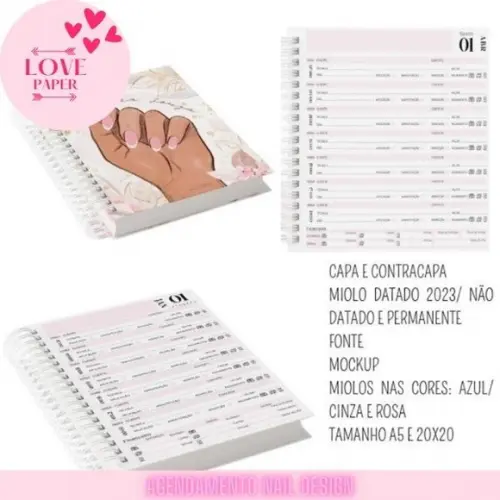 Agendamento Nail Design 2023 Permanente e Não Datado