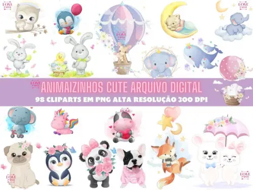 Animaizinhos Cute Arquivo Digital