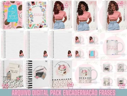 Arquivo Digital Pack Encadernação Frases