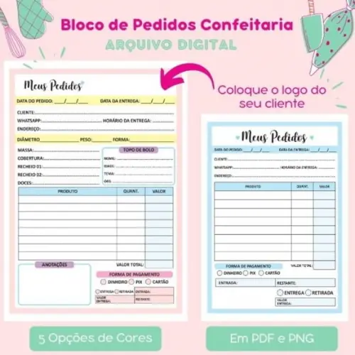 Bloco de Pedidos Confeitaria - Arquivo Digital