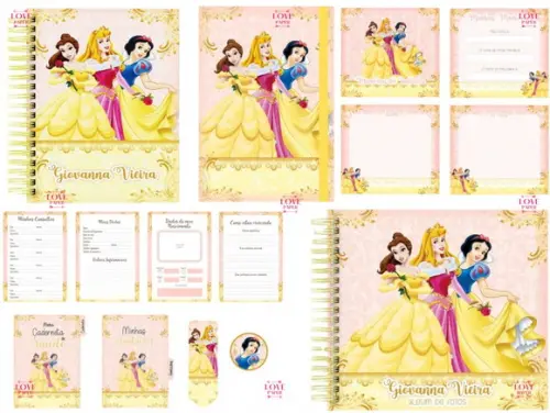 Caderneta Álbum e Livro Princesas Disney Arquivo Digital