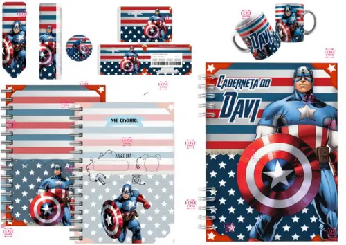 Caderneta Arte Caneca Cartão Sus Capitão America Arquivo