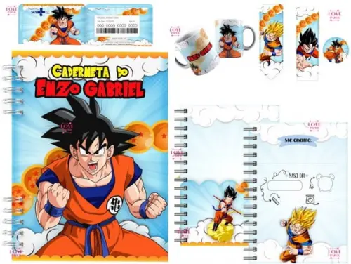 Caderneta Cartão do Sus + Arte Caneca Goku Arquivo Digital