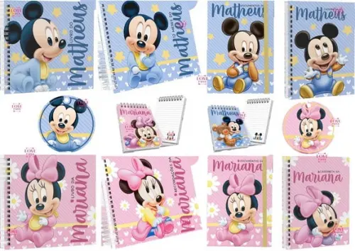 Caderneta e Livros Minnie e Mickey Baby Arquivo Digital