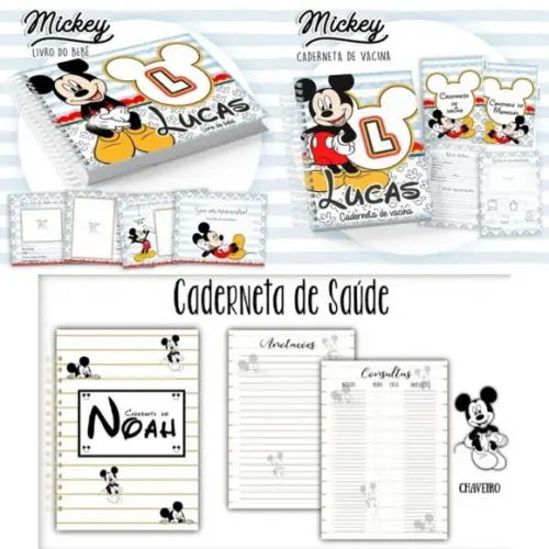 Caderneta Mickey 2 Modelos - Arquivo Digital