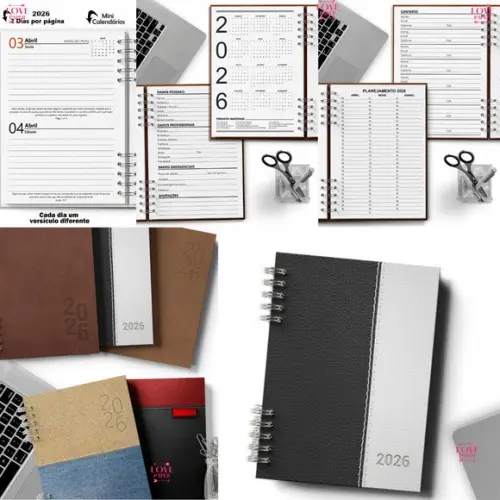 Combo 10 Agendas 2026 e Permanente Masculina Arquivo Digital