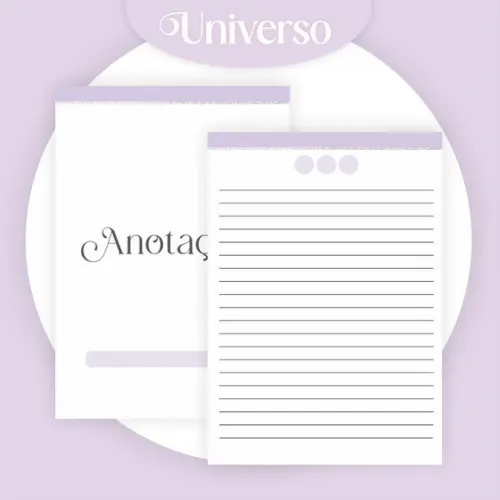 Combo Agenda Bloquinho Caderno Universo 2024 Arquivo Digital