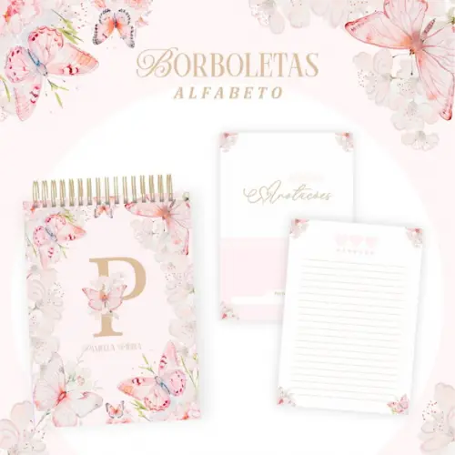 Combo Agenda e Planner Borboletas Alfabeto 2026 Arquivo